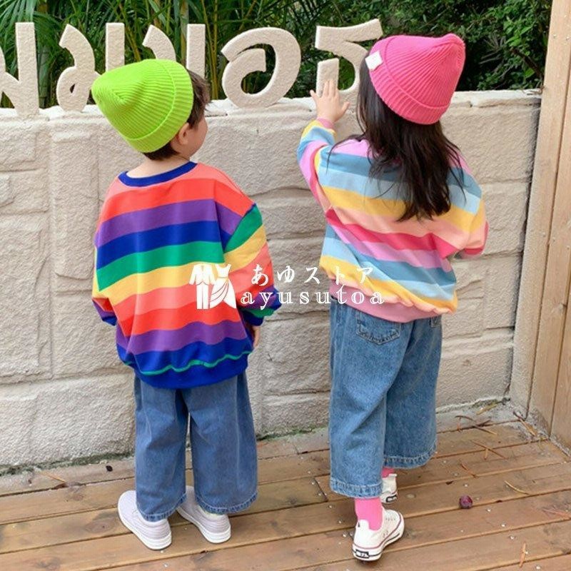 Tシャツ キッズ 長袖 女の子 男の子 綿100 可愛い おしゃれ ゆったり 通学 虹色 丸首 子供服 カジュアル パーカー 春夏 新品 トップス 卒業式 入学式 小学生 通販 Lineポイント最大0 5 Get Lineショッピング