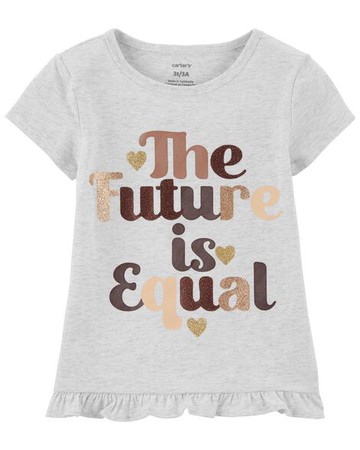 Toddler Slogan Ruffle Jersey Tee