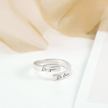 【客製化禮物】We雷射訂製刻字純銀戒指