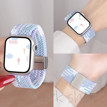 紫羅蘭 磁吸編織錶帶 適用 Apple Watch 11 錶帶 s10 9 8 7 6 5 SE 蘋果手錶錶帶 46mm