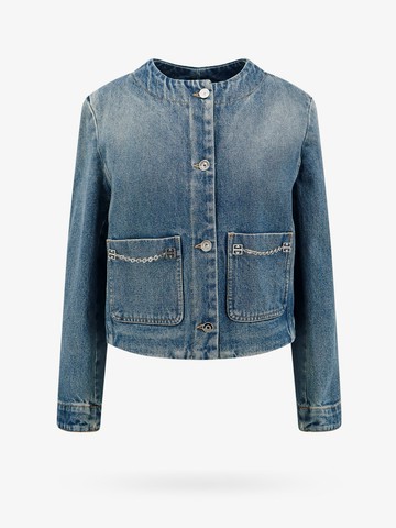 Denim jacket with metal 4g chain - GIVENCHY - gender_Woman