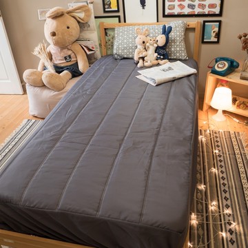 床包式保潔墊(鐵灰) 雙人5X6.2 抗菌防螨防污 厚實鋪棉 可水洗 台灣製 棉床本舖