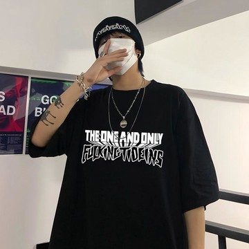100%純棉夏季短袖t恤男韓版潮流寬鬆上衣服港風半袖男ins潮牌體恤  寬鬆 五分袖T恤 厚磅T 高磅T