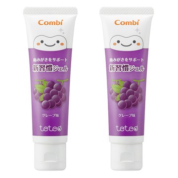 Combi 康貝 Teteo幼童含氟牙膏 葡萄 2入組 含500PPM氟化物  60g  1組