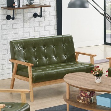 英格蘭二人綠皮沙發