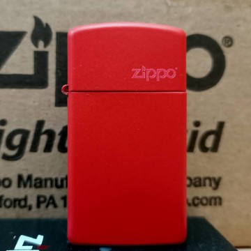 美國 Zippo 打火機 正品 Slim袖珍版  紅色亞光烤漆 (型號1633ZL)