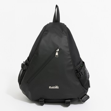 PLAYBOY - 單肩背包 休閒尼龍系列 - 黑色