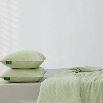 好關係 HAOKUANXI | 二重紗透氣枕套 蜜瓜綠格