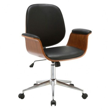 E-home Idalia伊達利亞中低背曲木扶手電腦椅 TFC019A-blk  黑色  71 x 55 x 91~103cm