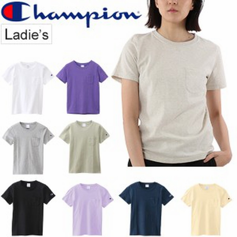 Tシャツ 半袖 レディース チャンピオン Champion ポケットtee 女性 半袖シャツ 無地 タウンユース スポーツカジュアル ポケt ワンポイン 通販 Lineポイント最大1 0 Get Lineショッピング