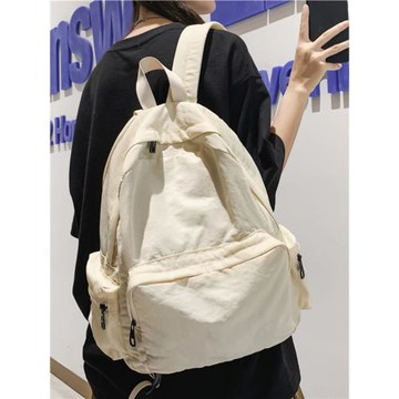 書包女初中生簡約純色日系原宿大容量高中生背包韓版大學生雙肩包