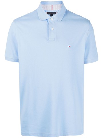 Tommy Hilfiger - short-sleeve polo shirt - men - Elastane/Cotton - M - Blue