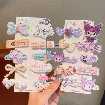 【臺灣🌸出貨】美樂蒂髮飾兒童髮夾套裝女童可愛海碎髮夾寶寶不傷發劉海側邊髮卡🍂