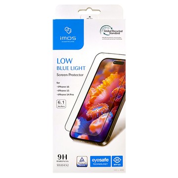 imos RPF60 低藍光螢幕保護貼  1個  iPhone 14 Pro/iPhone 15/iPhone 16