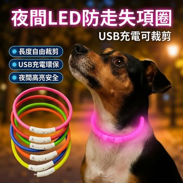 【台灣現貨】 LED發光寵物項圈 狗項鍊 閃亮項圈 頸圈