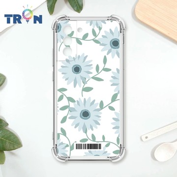 TRON 三星 S21 PLUS 平塗手繪花朵C款 四角防摔載具殼 軟殼 手機殼