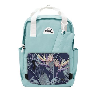 Grinstant混搭可拆組式15.6吋後背包 - 夢幻系列 (淺藍色配橙花)