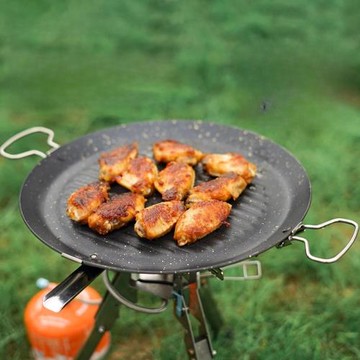 火楓戶外煎烤盤兩用露營野炊烤肉盤燒烤盤便攜麥飯石涂層不沾煎鍋