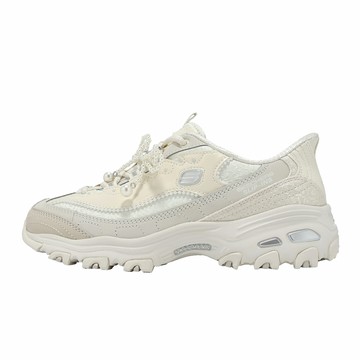 Skechers 休閒鞋 D Lites-Shimmering Pearl Slip-Ins 女鞋 米白 珍珠 老爹鞋 150559NAT