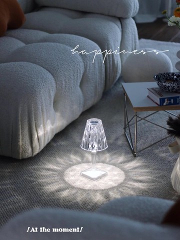 ins創意網紅浪漫輕奢現代床頭臥室氛圍小夜燈充電led水晶鉆石臺燈