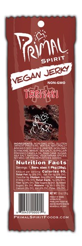 Primal Spirit Foods Primal Strips Meatless Vegan Jerky Teriyaki 1 oz