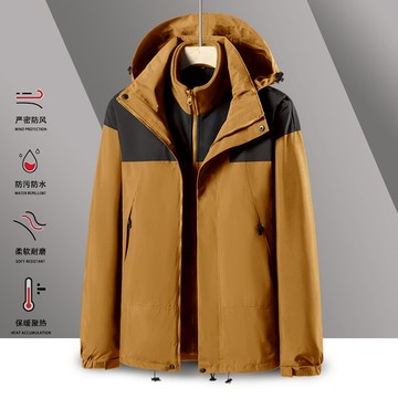 【台灣出貨】 兩件式衝鋒衣 三合一衝鋒衣 帽子可拆拼接撞色登山服 防風防水外套 保暖外套 連帽外套 風衣外套 機能滑雪服