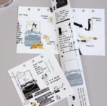 拍立得記錄昨日詩社  PET  文字背景風景 和紙膠帶   5米卷