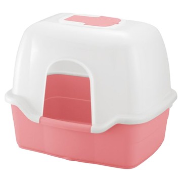 Richell 利其爾 拉普蕾方型貓便盆 附上蓋  60 x 45 x 48cm  可愛粉  1個