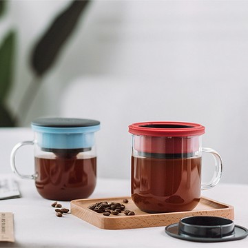 PO:Selected｜丹麥研磨過濾咖啡玻璃杯350ml 2.0 (黑+紅)