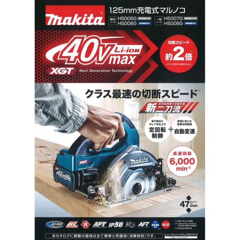 マキタ(makita) HS007GRDX 青 125mm充電式マルノコ 40V【無線連動非