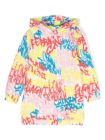 Chiara Ferragni Kids - logo-print hooded dress - kids - Cotton/Polyester - 8 yrs - White