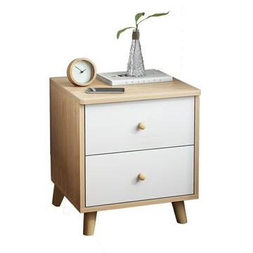 精選好品~實木腿北歐風床頭櫃置物架簡約儲物櫃現代簡易臥室床邊小櫃子可愛 雙11全館免運