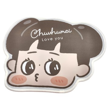 CCHING 青青文具 啾啾妹造型滑鼠墊 240x172x3mm  愛你 咖色 + 膚色  1個