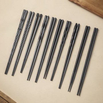 日式合金筷子家用防滑防霉高檔耐高溫不發霉家庭2021新款商用餐具