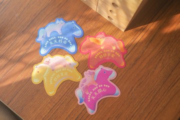 Wisi Huang【貓貓騎馬】造型卡片 / 附信封 - 四款可選