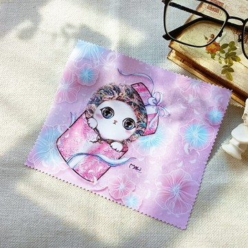 【好喵】擦拭布/眼鏡布/拭鏡布-超萌少女粉禮物貓