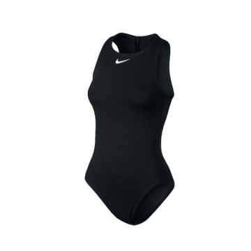 NIKE 女 即頸連身泳衣  SWIM 黑白