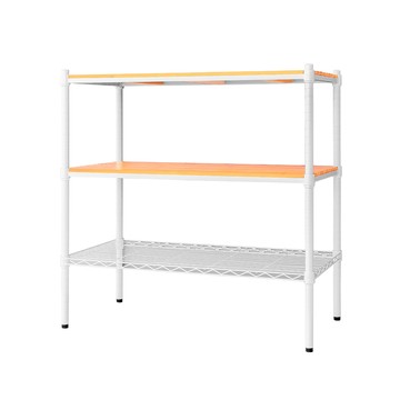 【dayneeds】松木 90x45x90公分 三層烤白原木板收納層架