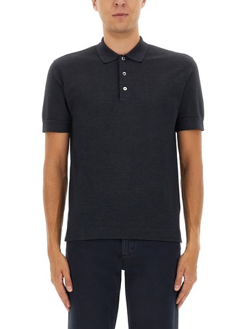 zegna cotton blend polo shirt