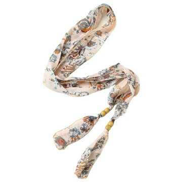 【巴黎精品】現貨+預購 女皮帶美式腰帶波西米亞風腰飾-印花窄版絲帶串珠女配件2色a1by21