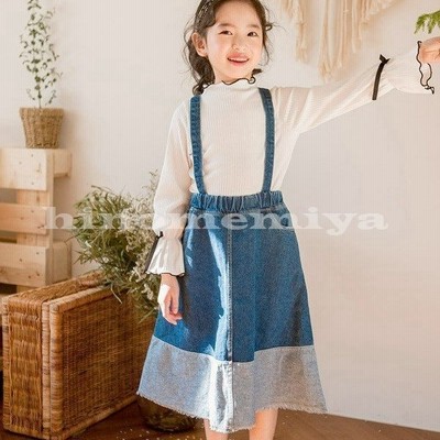 韓国子供服 女の子 洋服 可愛い デニムワンピース キッズ 子ども服 キャミワンピ 綿 デニムスカート サスペンダー付きスカート オーバーオール 通販 Lineポイント最大get Lineショッピング