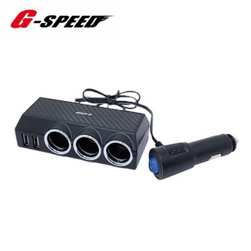 G-SPEED 車用延長擴充插座附開關(3圓孔-2USB車充) XR-03