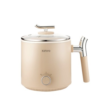 【KINYO】1.8L多功能陶瓷美食鍋(FP-0772)｜牛奶色 陶瓷塗層 料理鍋 電火鍋 快煮鍋 泡麵鍋