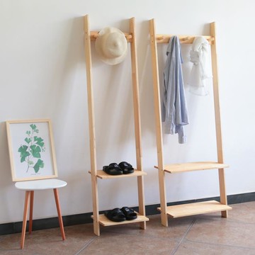 衣帽架 衣帽架鞋架日式北歐置物架實木靠墻轉角民宿落地臥室掛衣架毛巾架【林之舍】