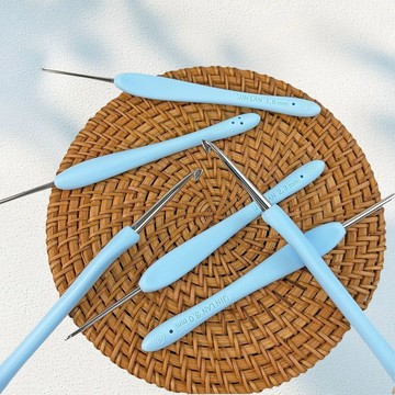 工廠直銷 金嵐鉤針樹脂軟柄嵐精靈手工打磨不鏽鋼針頭專業DIY手工編織工具 11・29