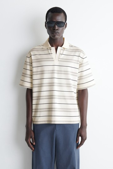 男裝 條紋開領Polo衫