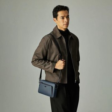 【BRAUN BUFFEL 德國小金牛】台灣總代理 維克多-E 斜背包-深藍/BF570-61-DB