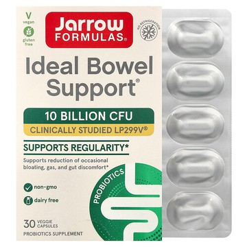 Jarrow Formulas, Vegan Ideal Bowel Support，100 億 CFU，30 粒素食膠囊