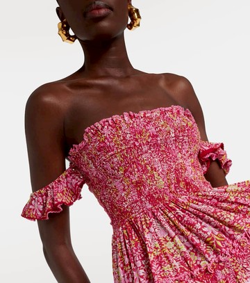 Poupette St Barth Aurora floral ruffled minidress