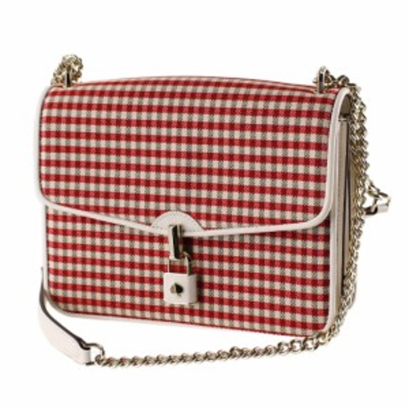 ケイトスペード ショルダーバッグ・ポシェット 2WAY KATE SPADE pxr00385 974 レッドマルチ系 チェック チェーン  異素材ミックス バッグ | LINEショッピング